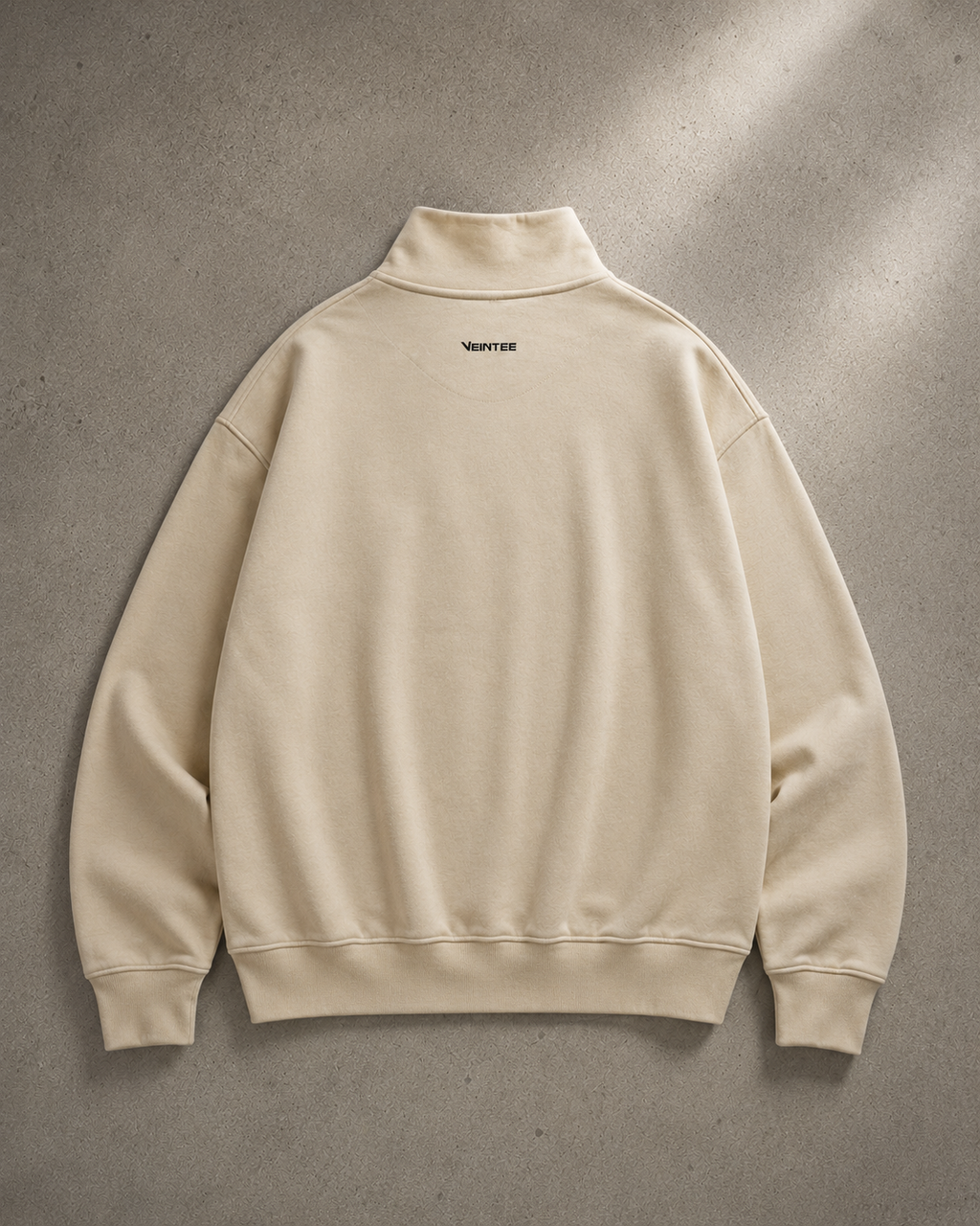 BUZO OVERSIZE HALF ZIP BEIGE
