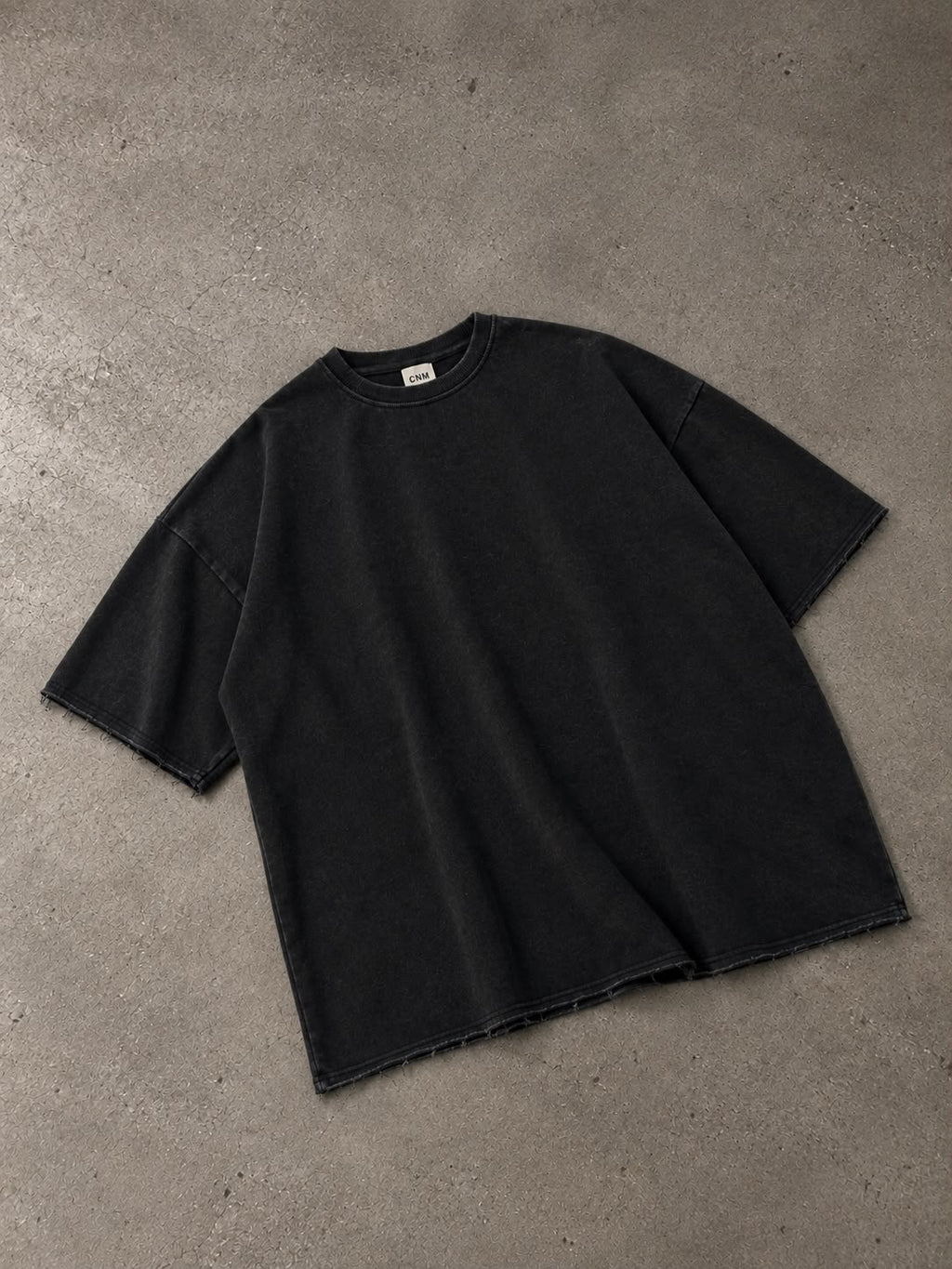 CAMISETA OVERSIZE DESHILACHE NEGRA