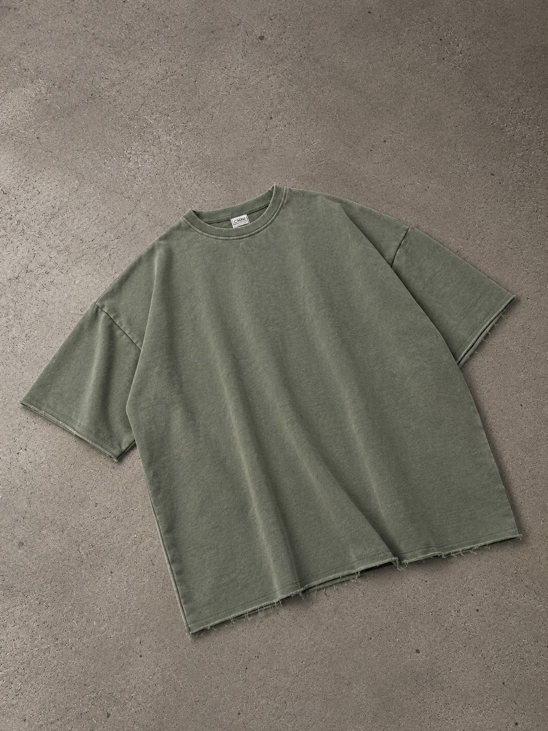 CAMISETA OVERSIZE DESHILACHE VERDE GASTADO